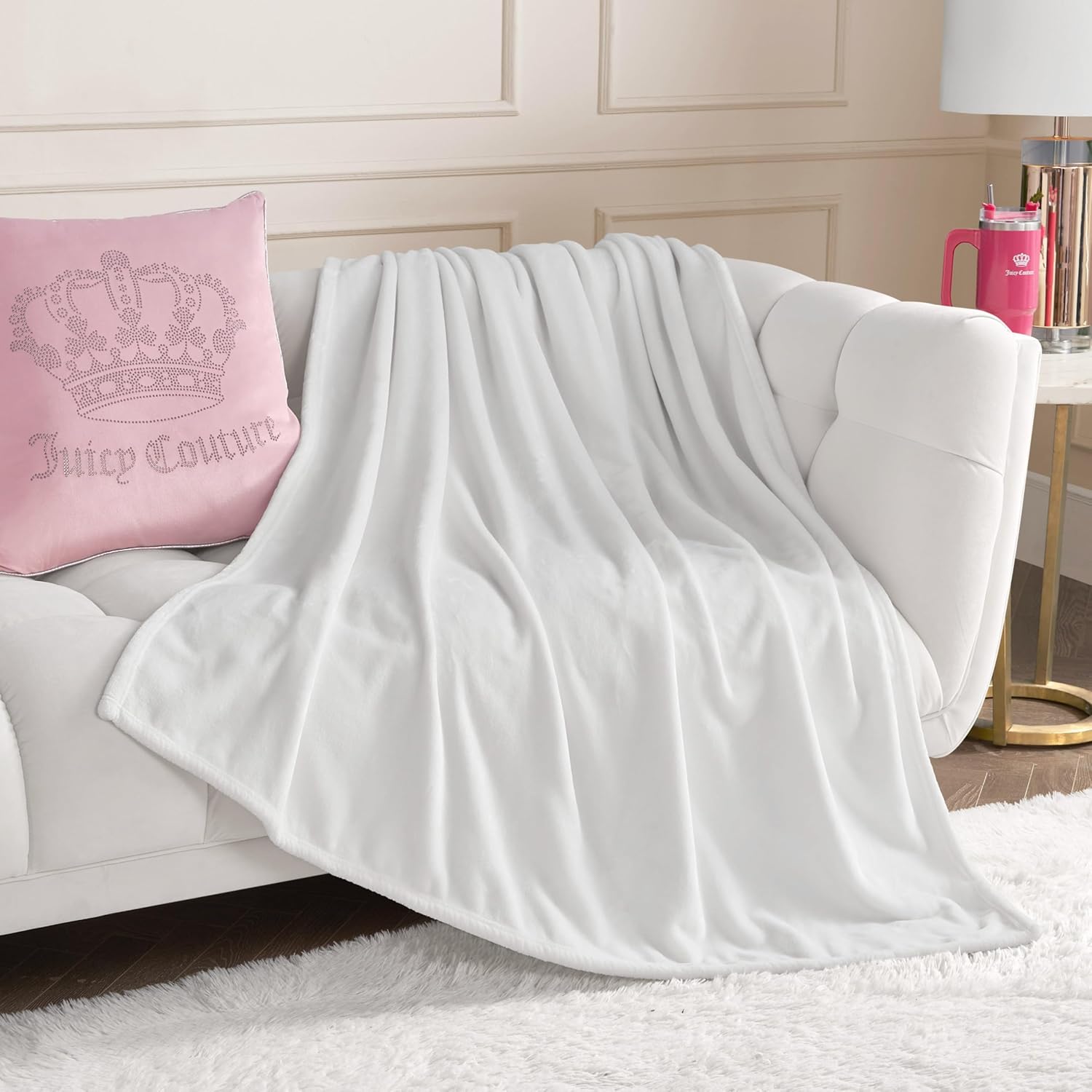 Black Throw Pillow — 50" — White