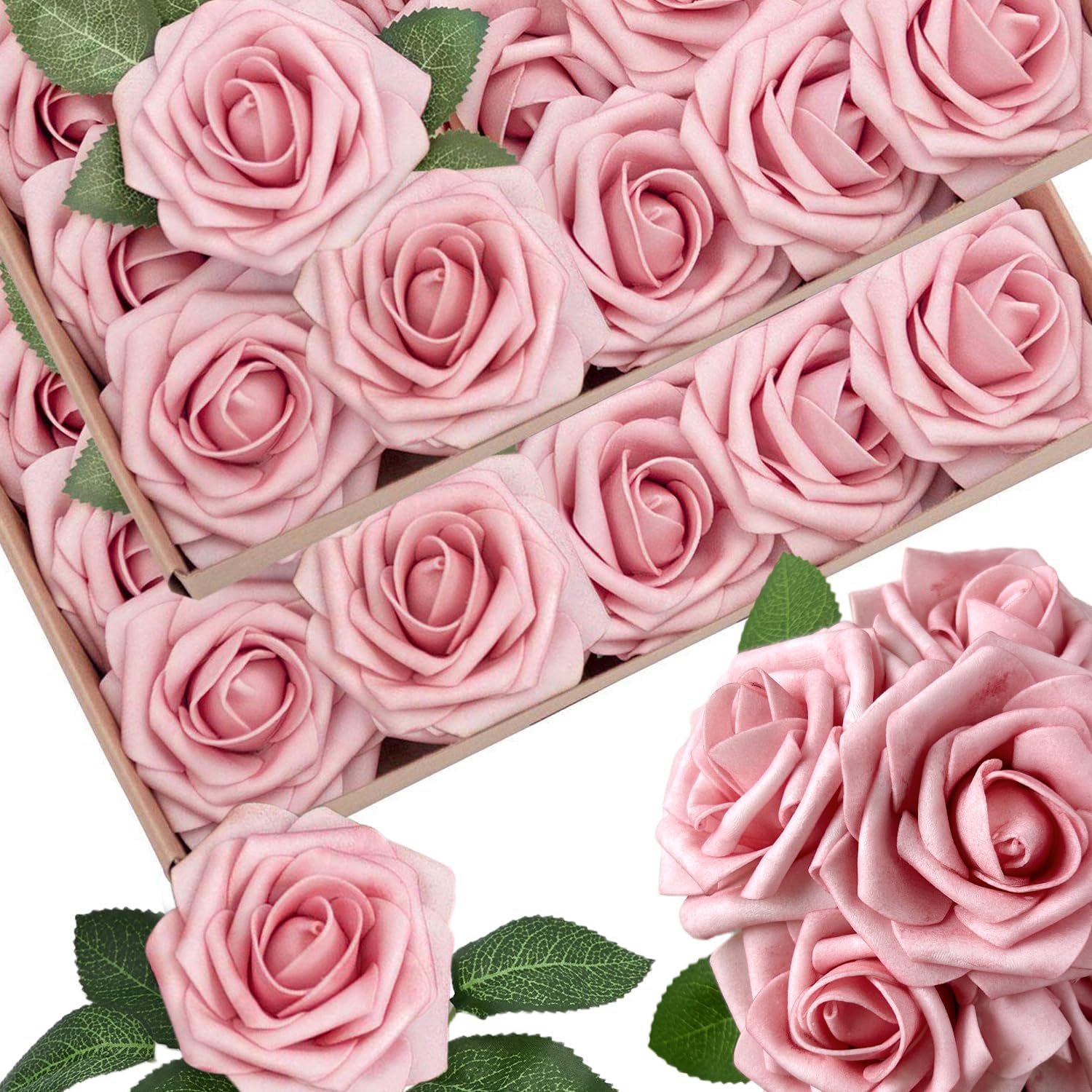 Beige Artificial Flowers — Blush Pink
