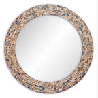 Round Luxe Beige Wall Mirror — 24"