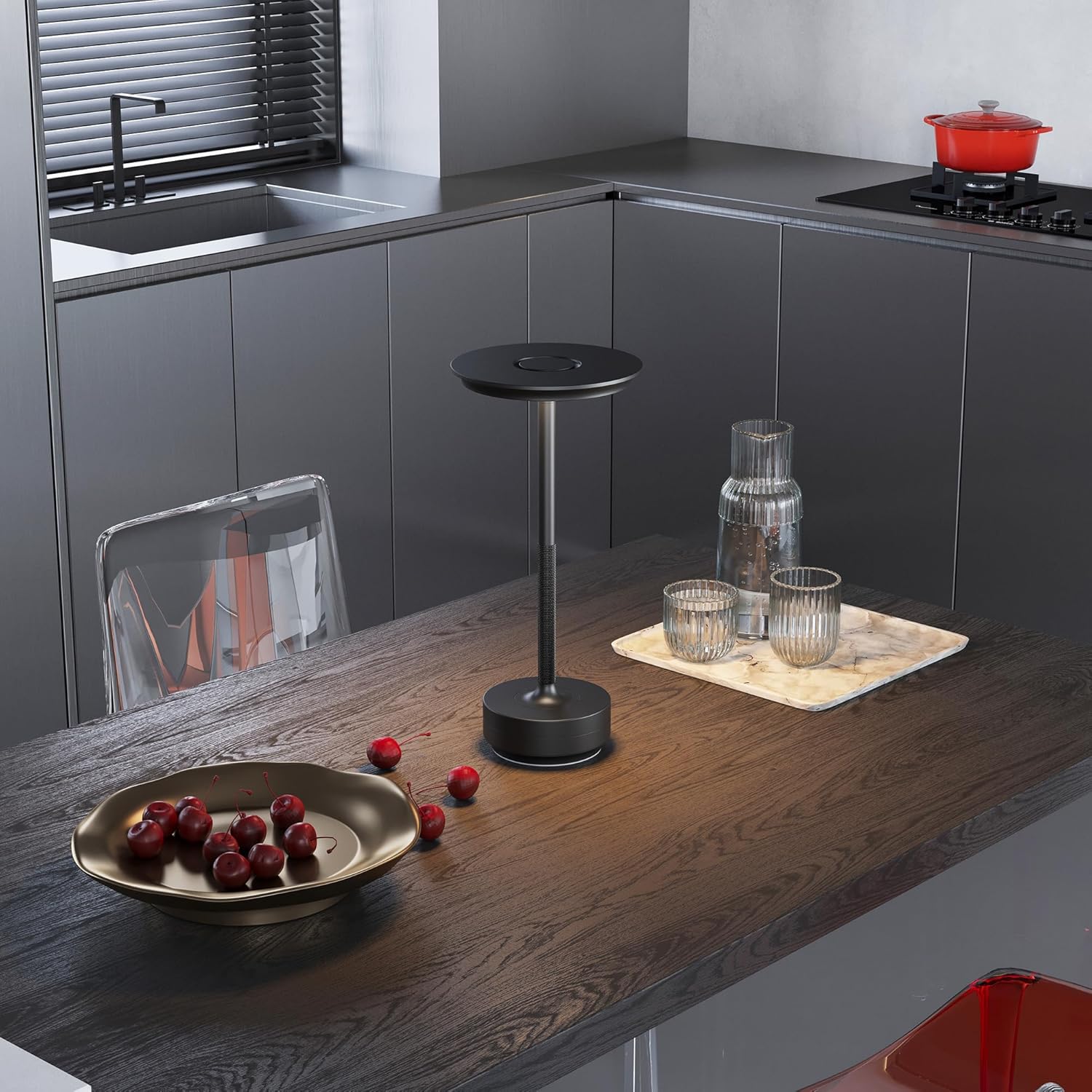 Cordless Black Table Lamp - View 3