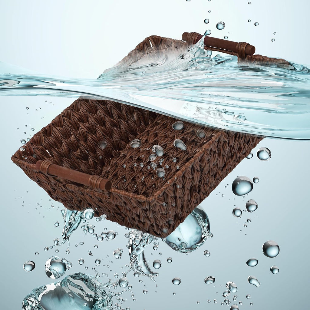 Boho Brown Woven Basket — 17" - View 4