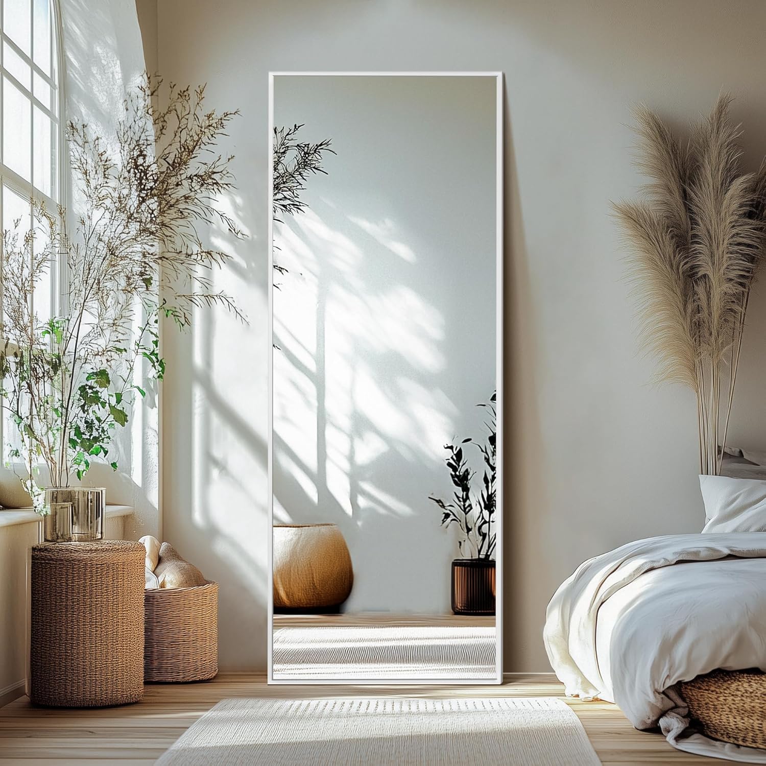 Black Wall Mirror — 50" — Silver