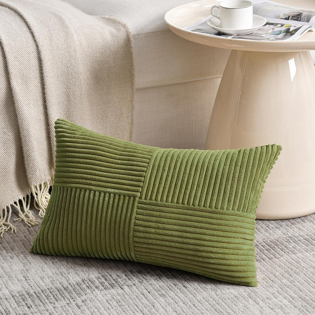 Lumbar Boho Beige Throw Pillow Cover — 20" — 24" x 16" (Pack of 1)