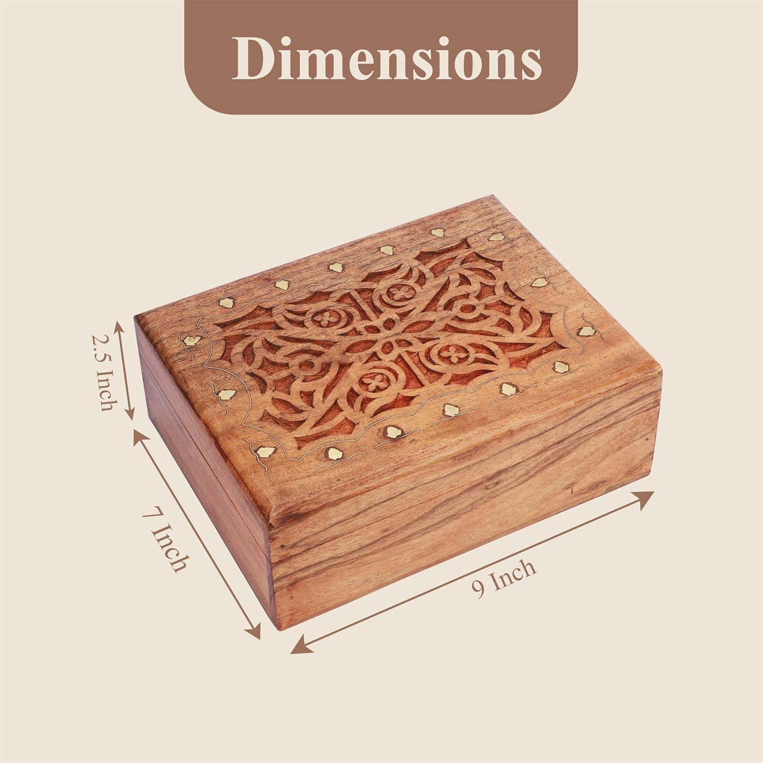 Handcrafted Wood Storage Basket — 7" - View 3