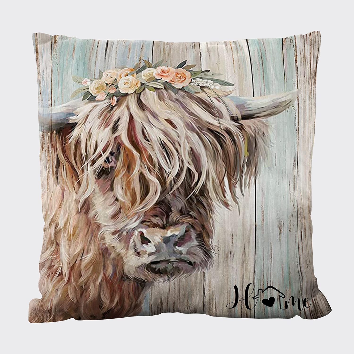 Boho Fabric Throw Pillow Cover — 18x18 — 01highland