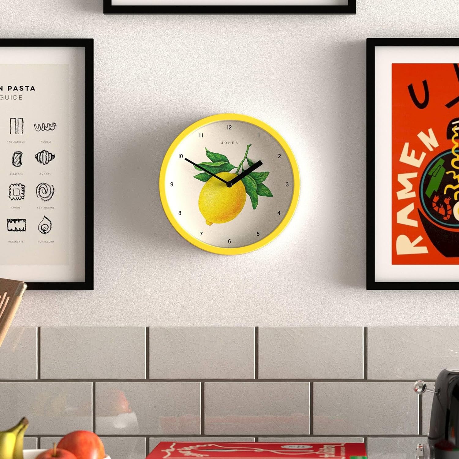 Round Beige Wall Clock — 8" - View 2
