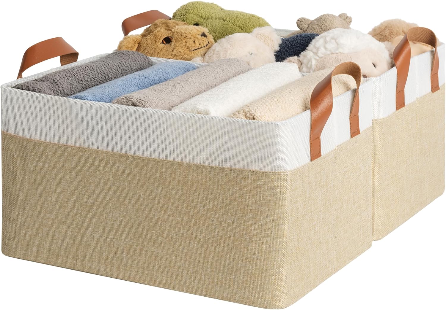 Beige Storage Bin — Large - 2 Pack