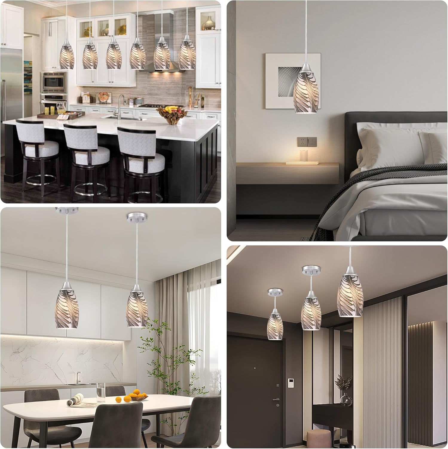 Oval Luxe Black Pendant Light — 4.72" - View 7