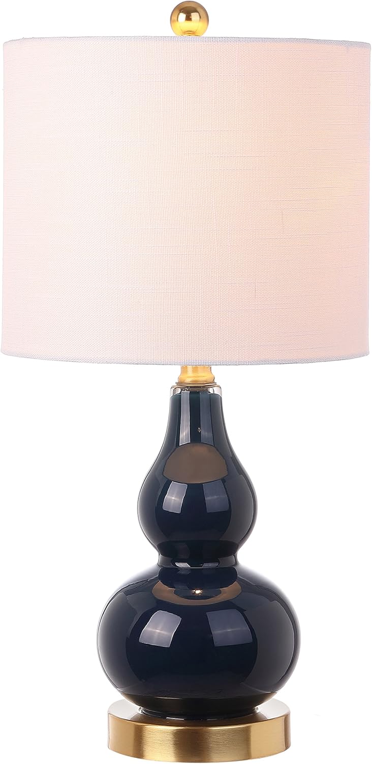 Linen Modern Black Nightstand Lamp — 20.5" — Single