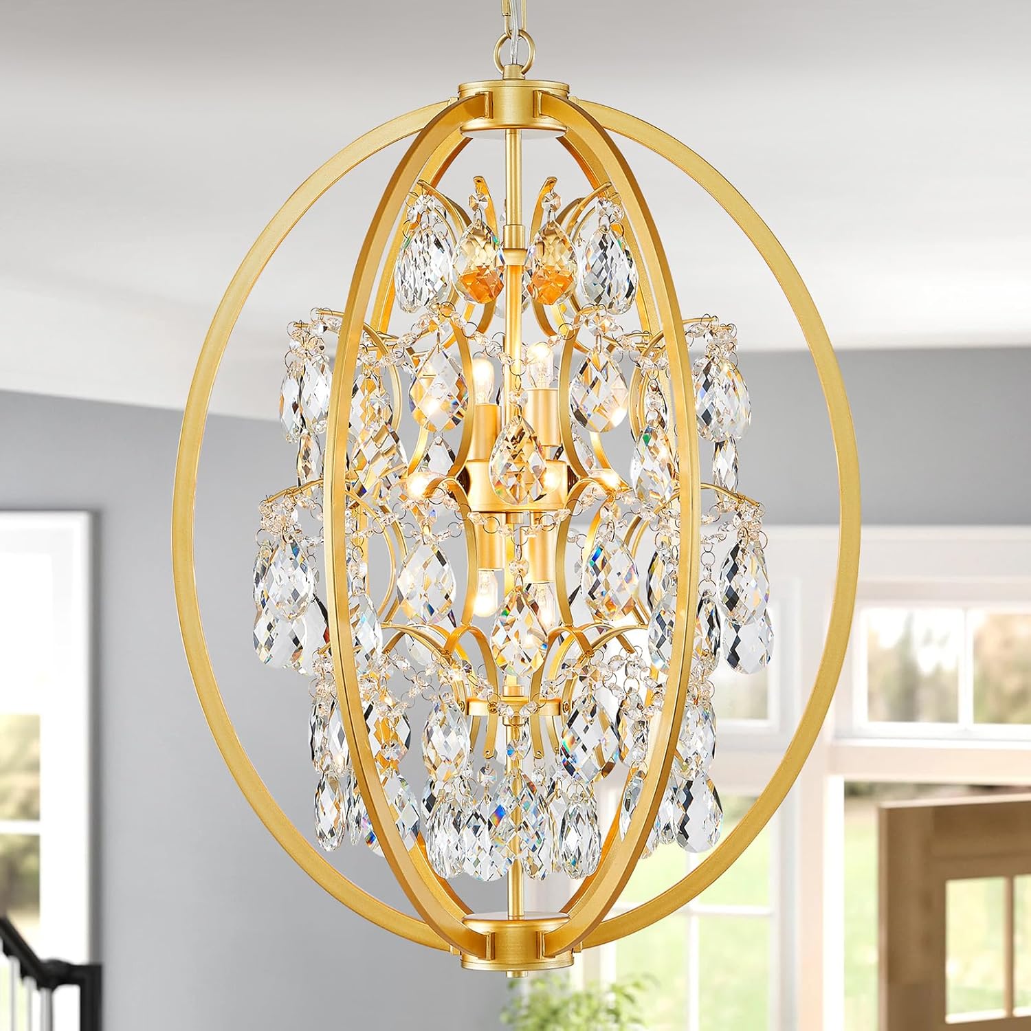 Luxe Black Chandelier — 5-Light — 8-Light, Gold