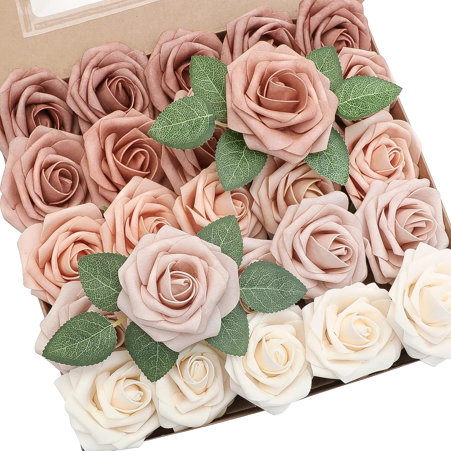 Beige Artificial Flowers — 3" — Shades of Morandi Peach
