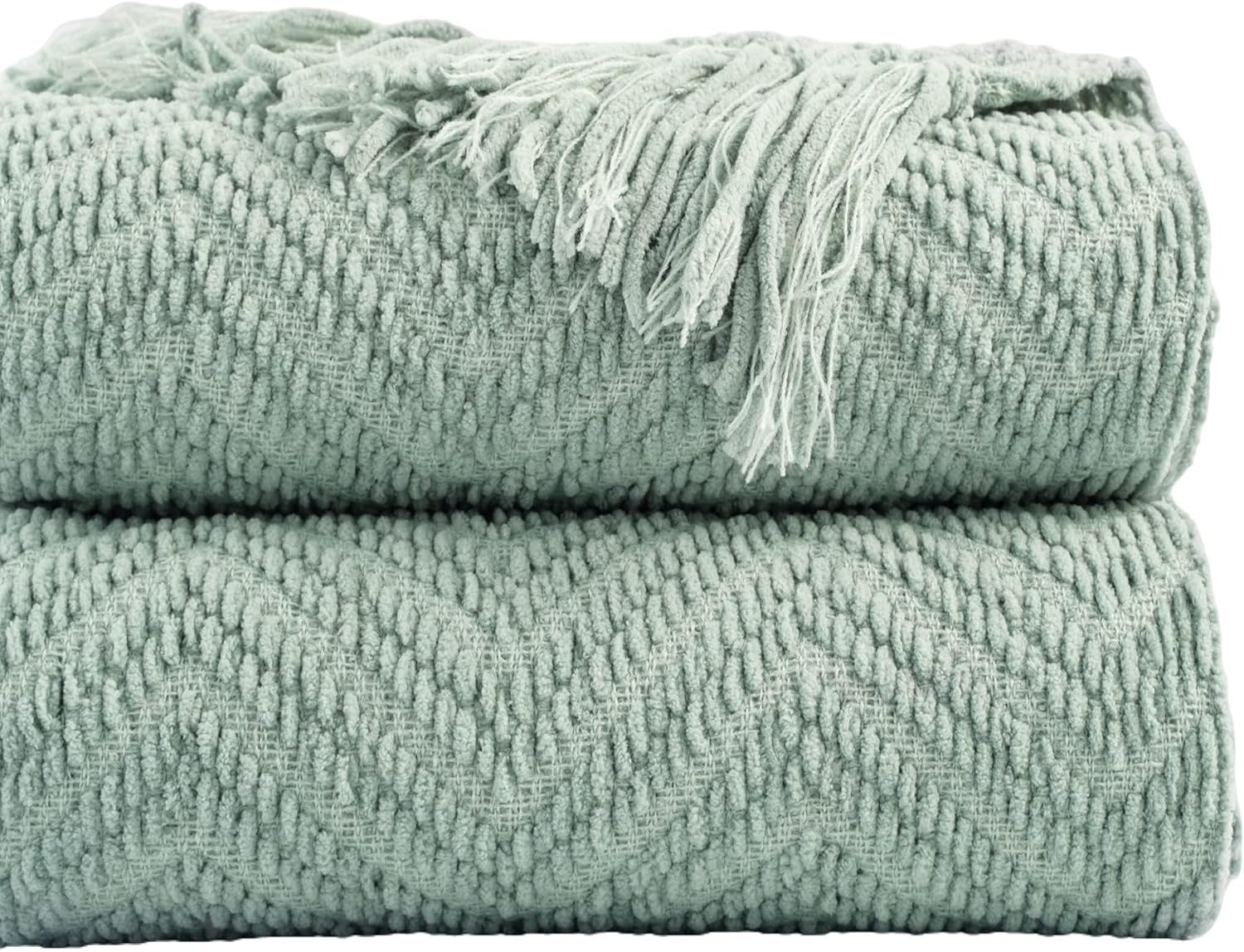 Beige Throw Pillow — 50" — Sage Green