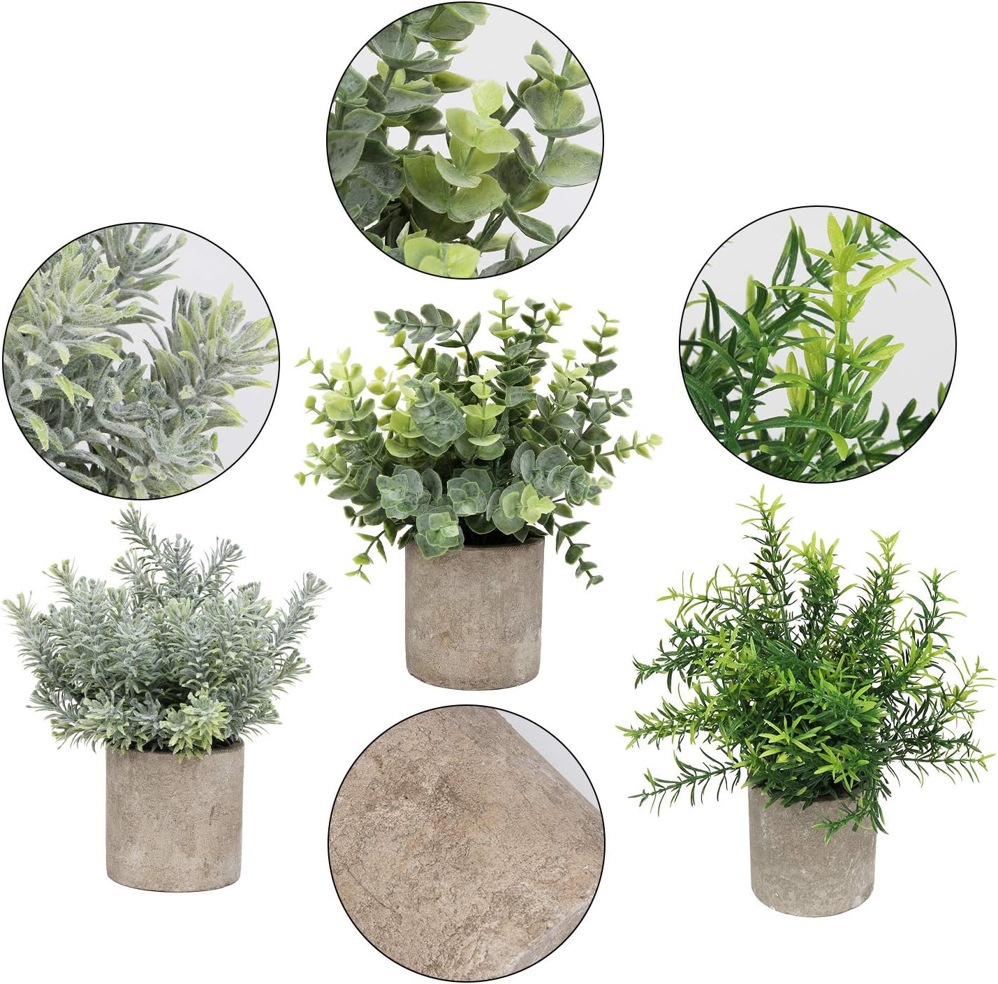 Wood Artificial Plant — 8.3" - View 3