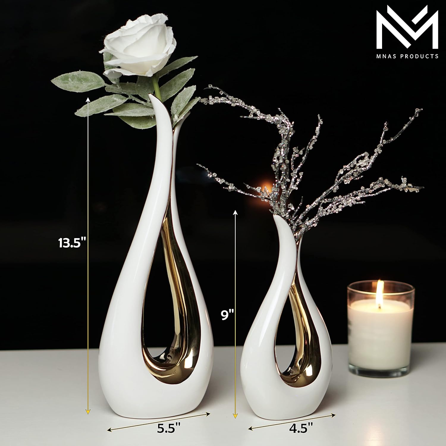 Modern Ceramic Decorative Vase — Set of 2 - View 3