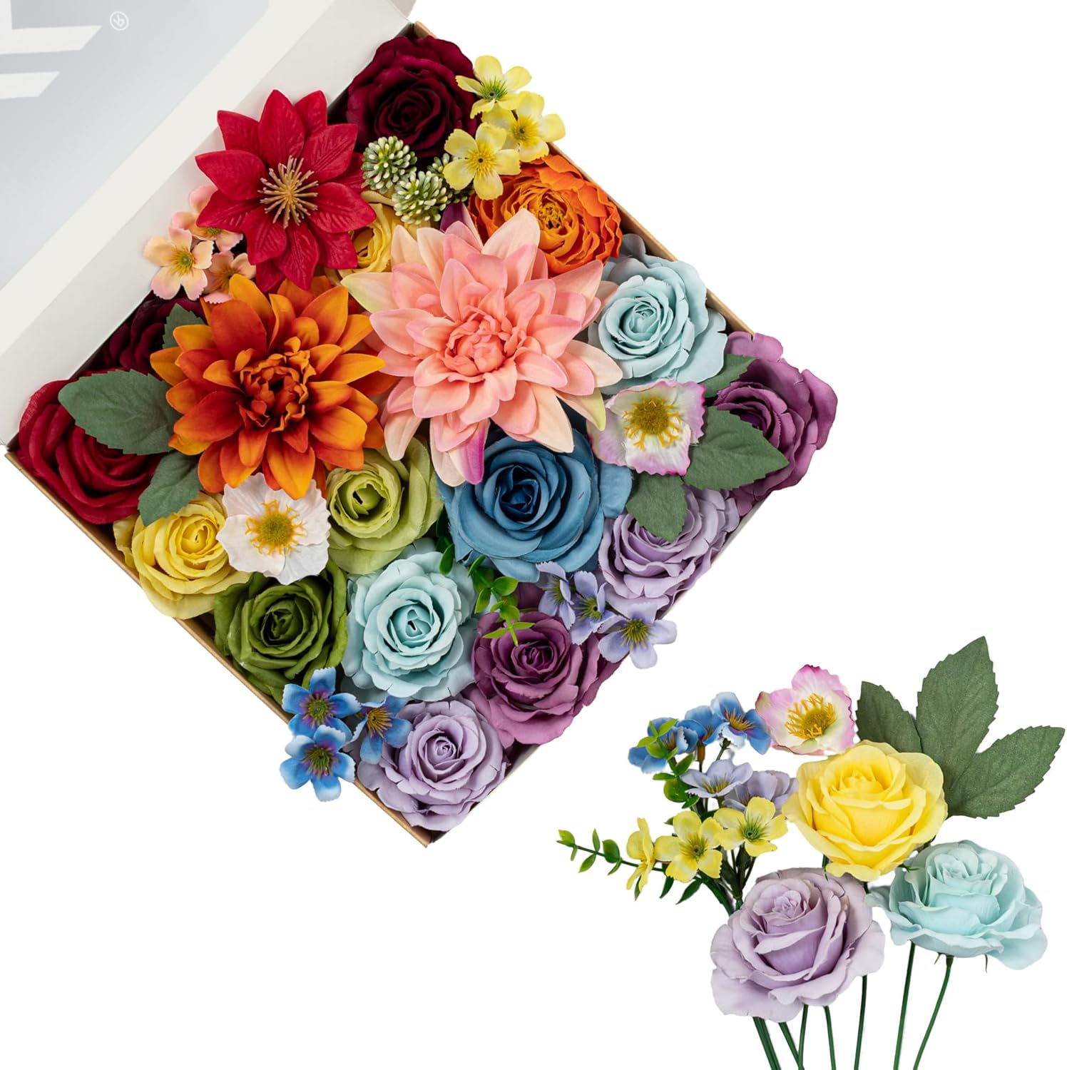 Beige Artificial Flowers — Multicolor-3