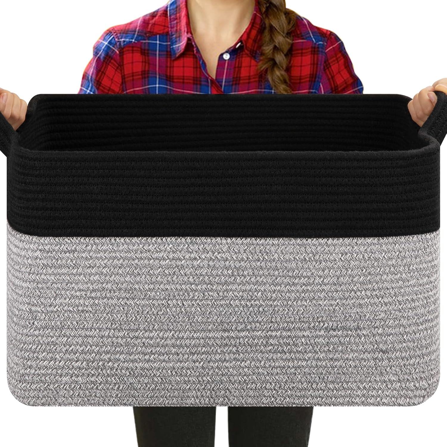 Boho Black Throw Pillow — 19.7" — Black & Grey