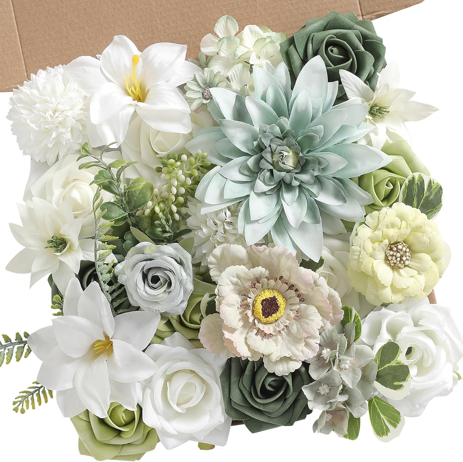 Blue Artificial Flowers — Forest Green
