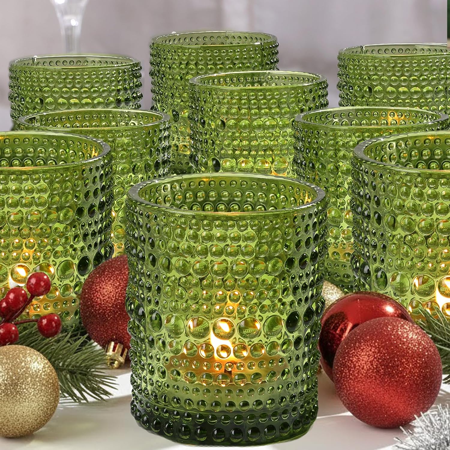 Vintage Blue Candle — 2x2 — Green