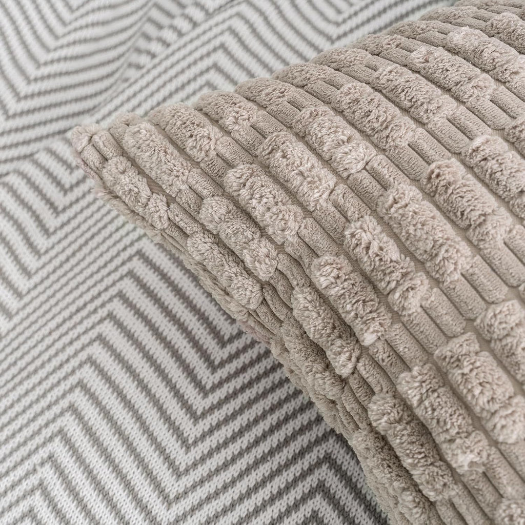 Boho Beige Throw Pillow Cover — 18" - View 3