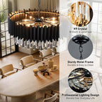 Round Luxe Black Chandelier — 24" - View 2