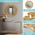 Round Luxe Gold Wall Mirror — 30.5" - View 7