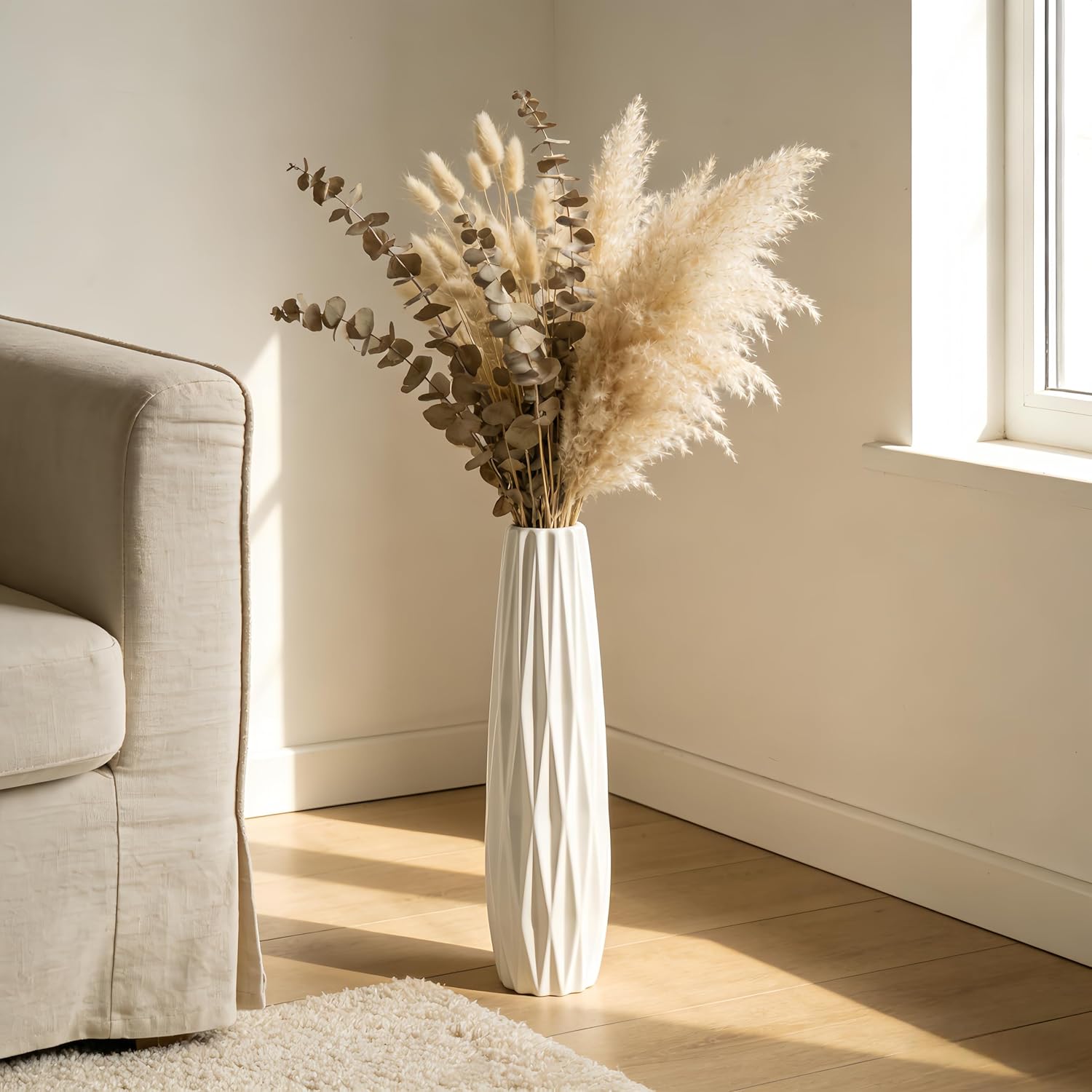 Farmhouse Ceramic Flower Vase — 17.7" - View 9