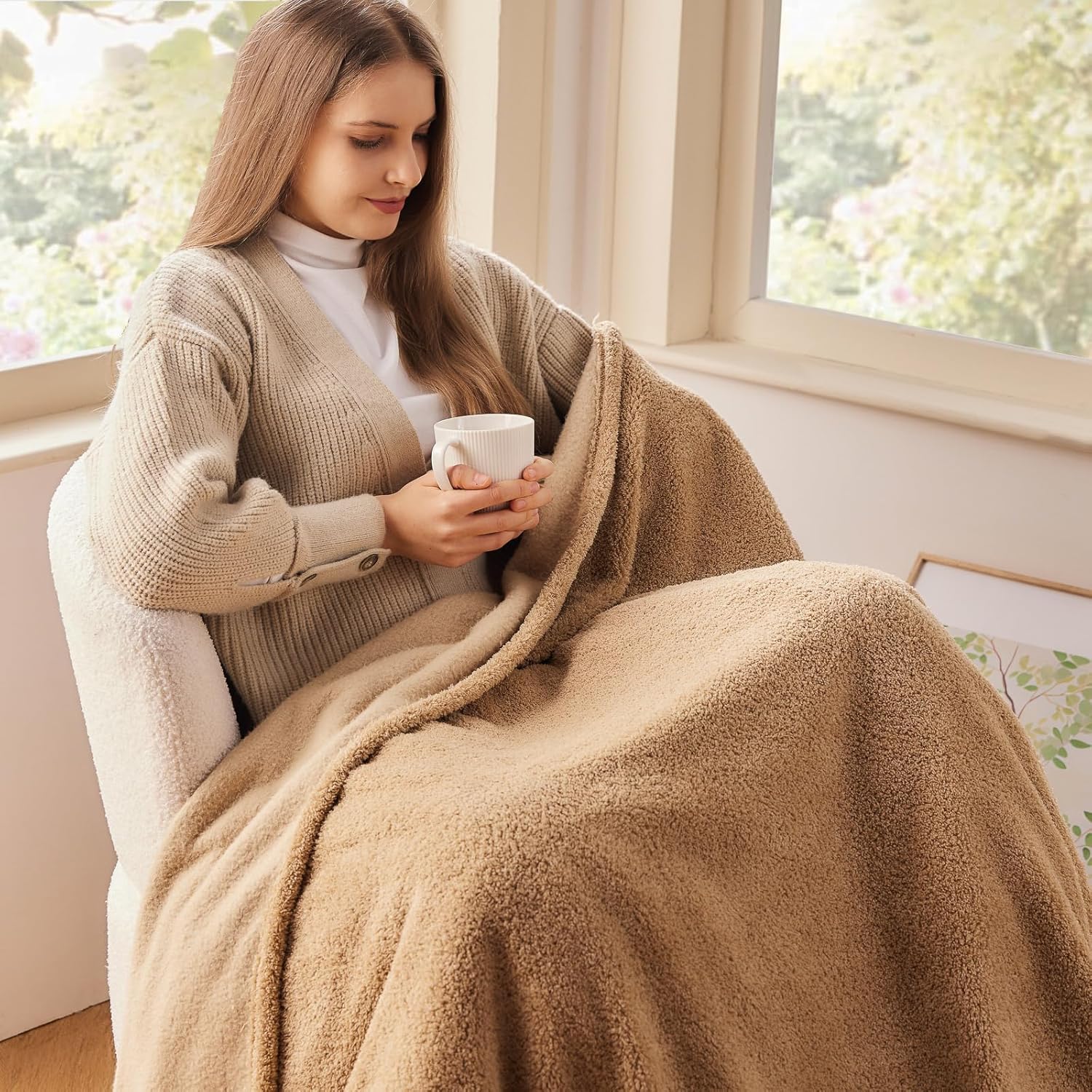 Beige Throw Pillow — 50" - View 3
