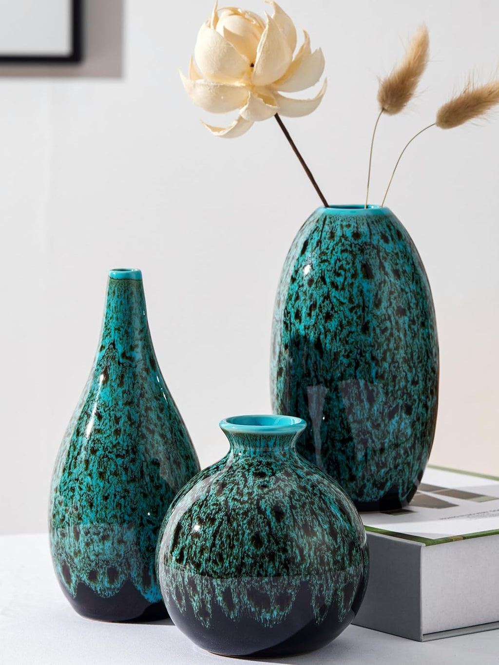 Blue Flower Vase — Set of 3 — Blue-set of 3