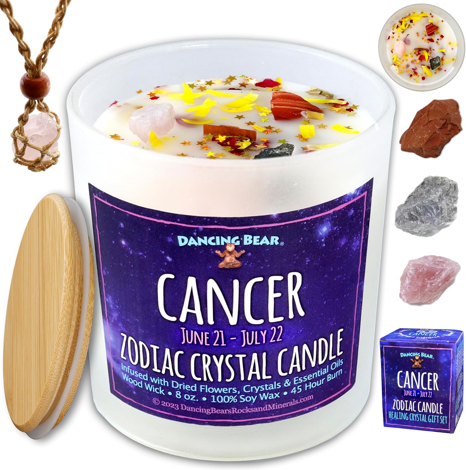 Scented Luxe Wood Candle — Cancer Zodiac Candle