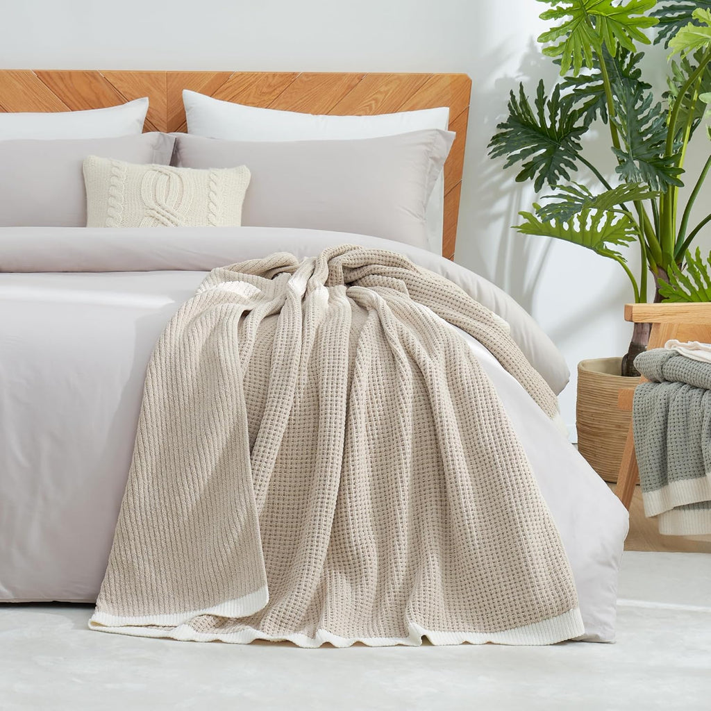 Knit Beige Throw Pillow — 50" - View 8