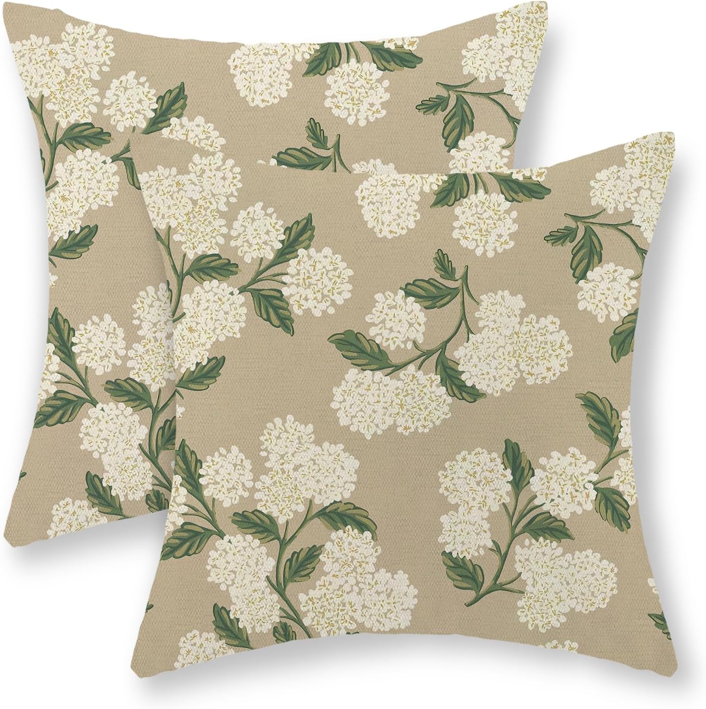 Linen Boho Beige Pillow Cover — 18" — 16" x 16" (Pack of 2)