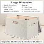 Linen Beige Storage Bin — 6x11 - View 2