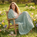 Knit Beige Throw Pillow — 50" — Sage Green