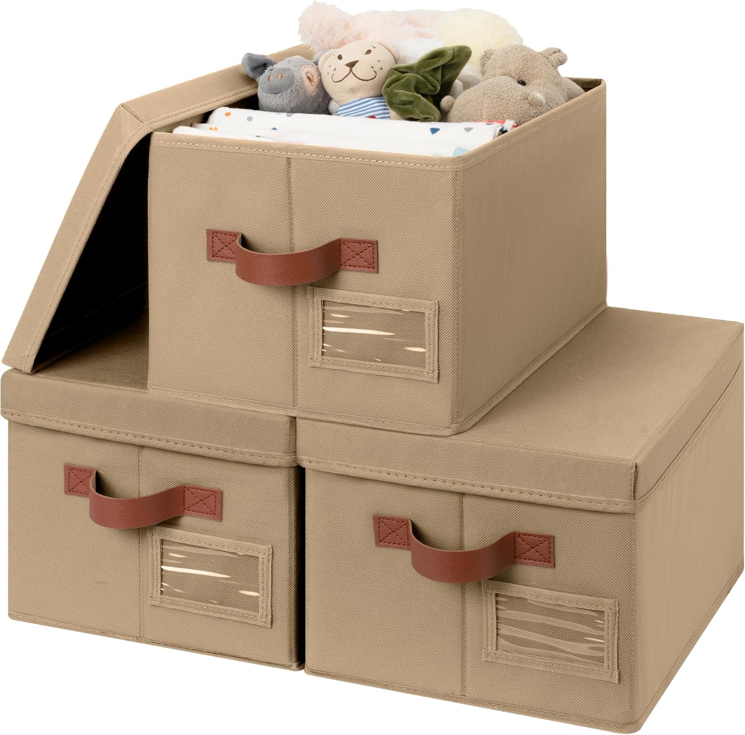 Linen Beige Storage Bin — Medium
