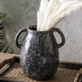 Farmhouse Beige Flower Vase — Black Ceramic Vase