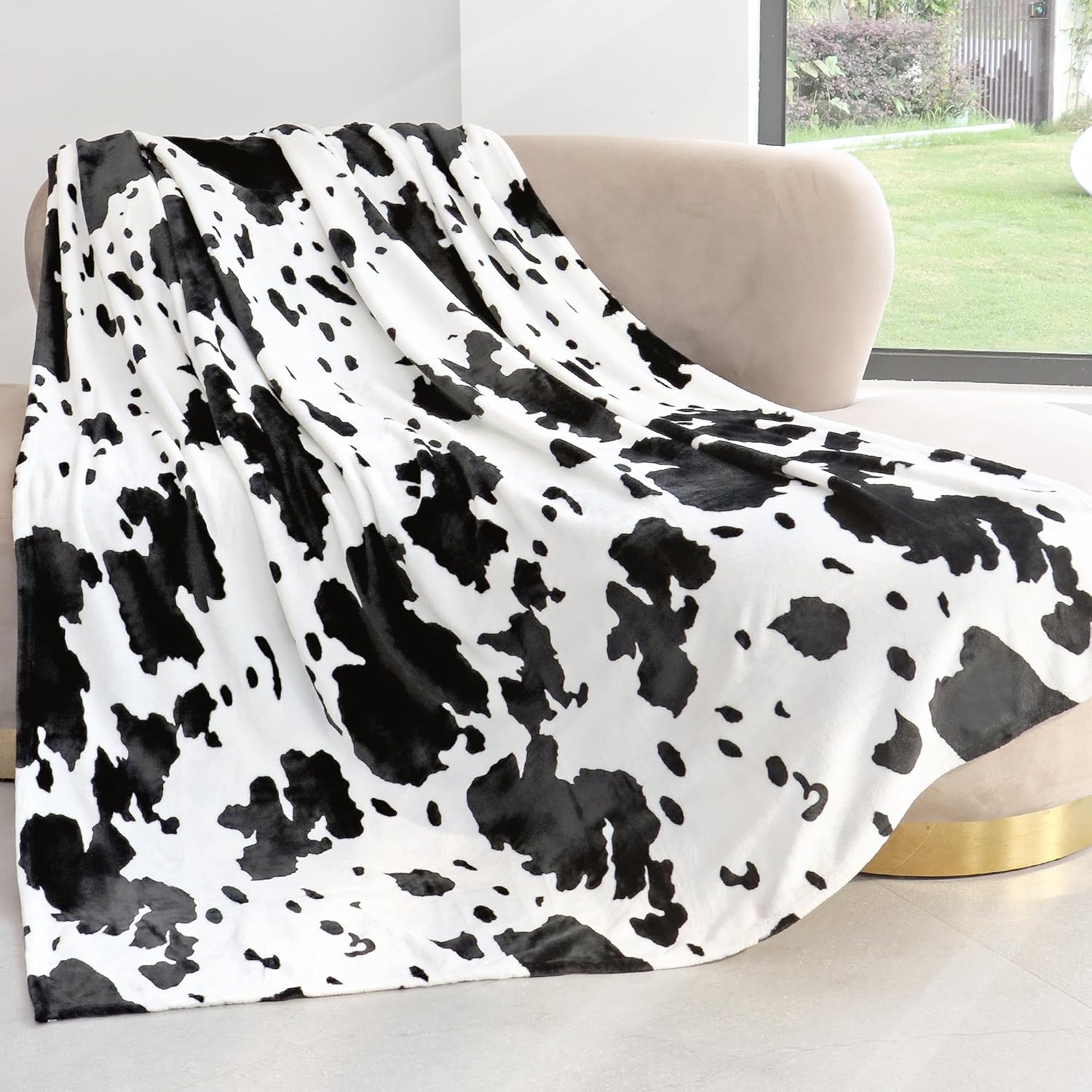 Black Throw Pillow — 80" — Cowthrowblanket-black