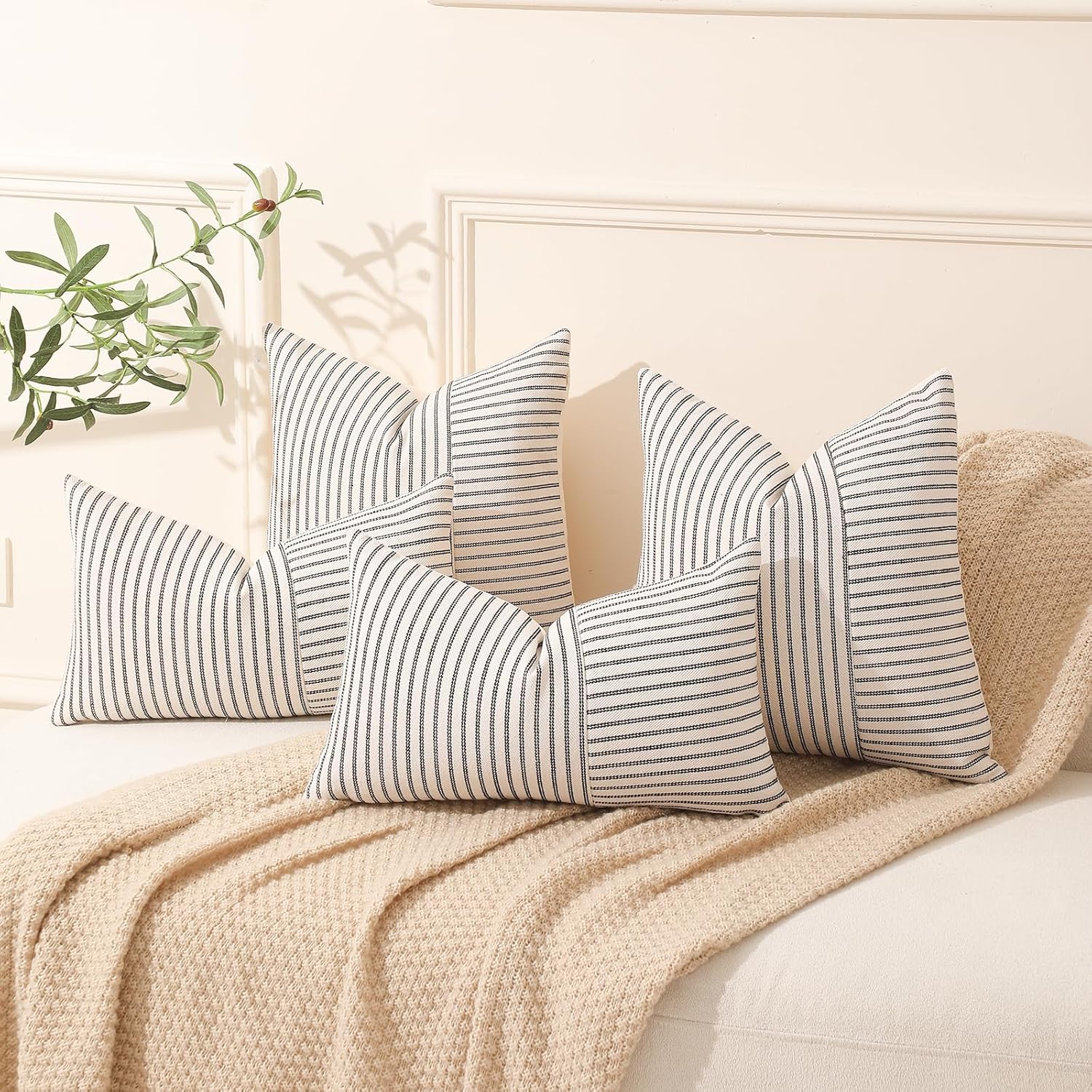 Boho Beige Throw Pillow — 18" - View 3