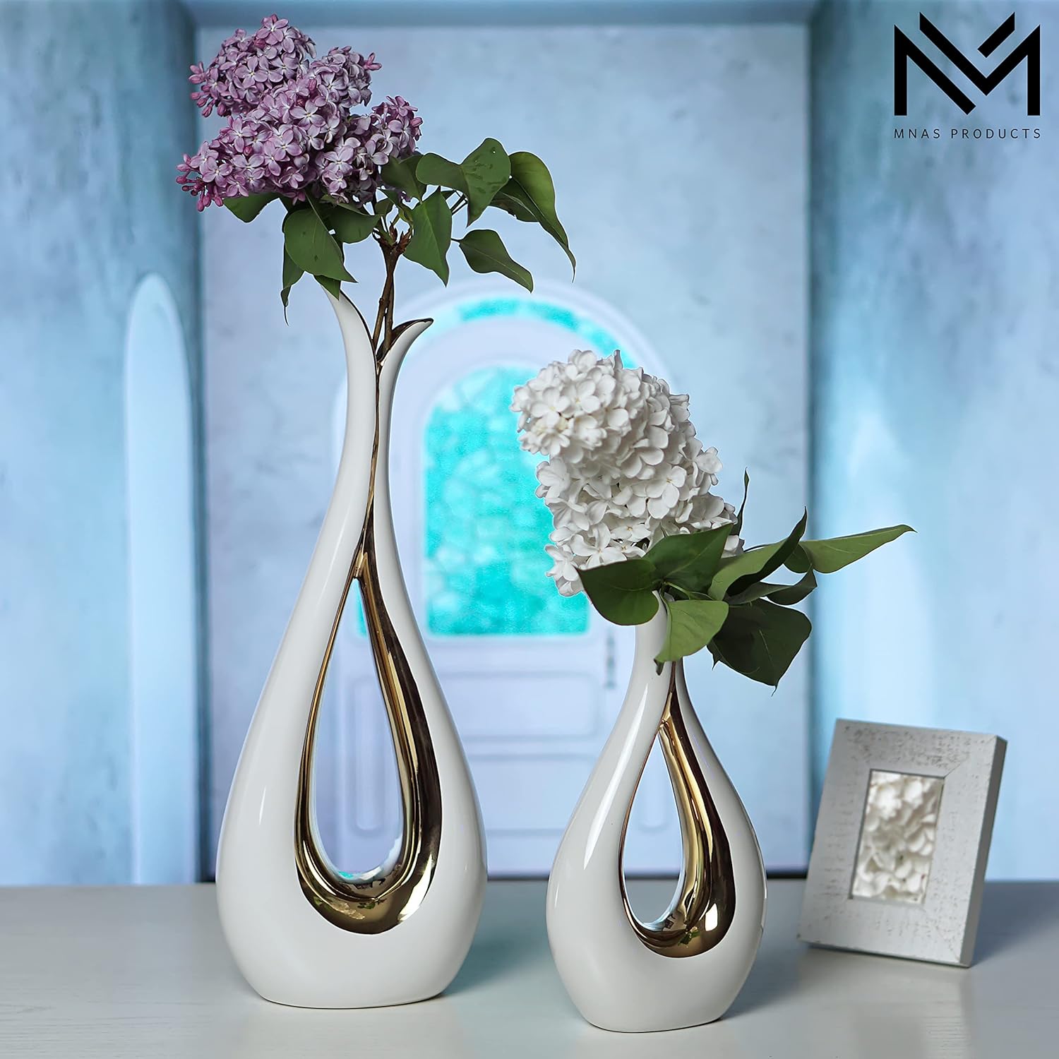 Modern Ceramic Decorative Vase — Set of 2 - View 2