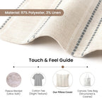 Linen Boho Fabric Throw Pillow Cover — 18" - View 3