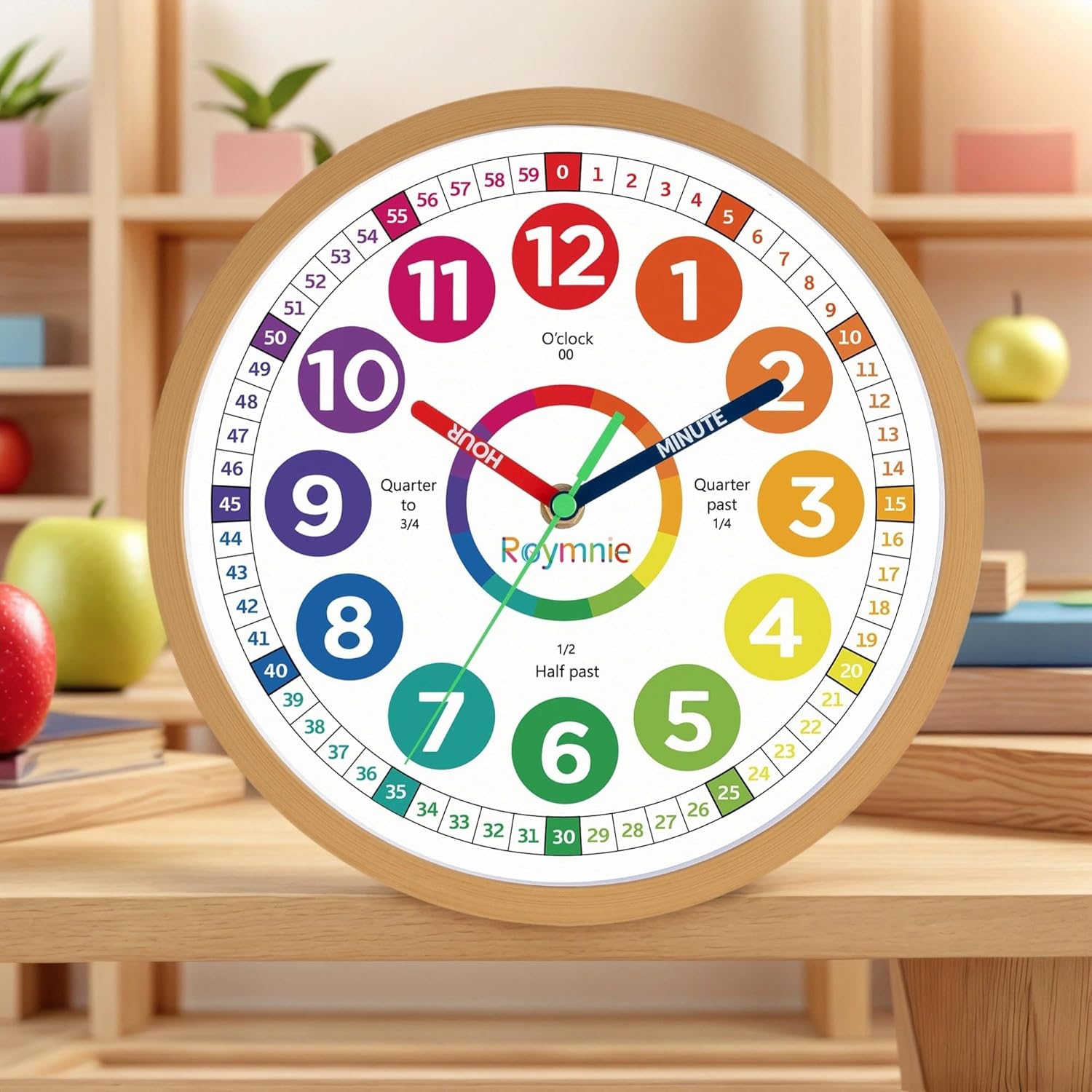 Battery Operated Blue Wall Clock — 14" - View 3