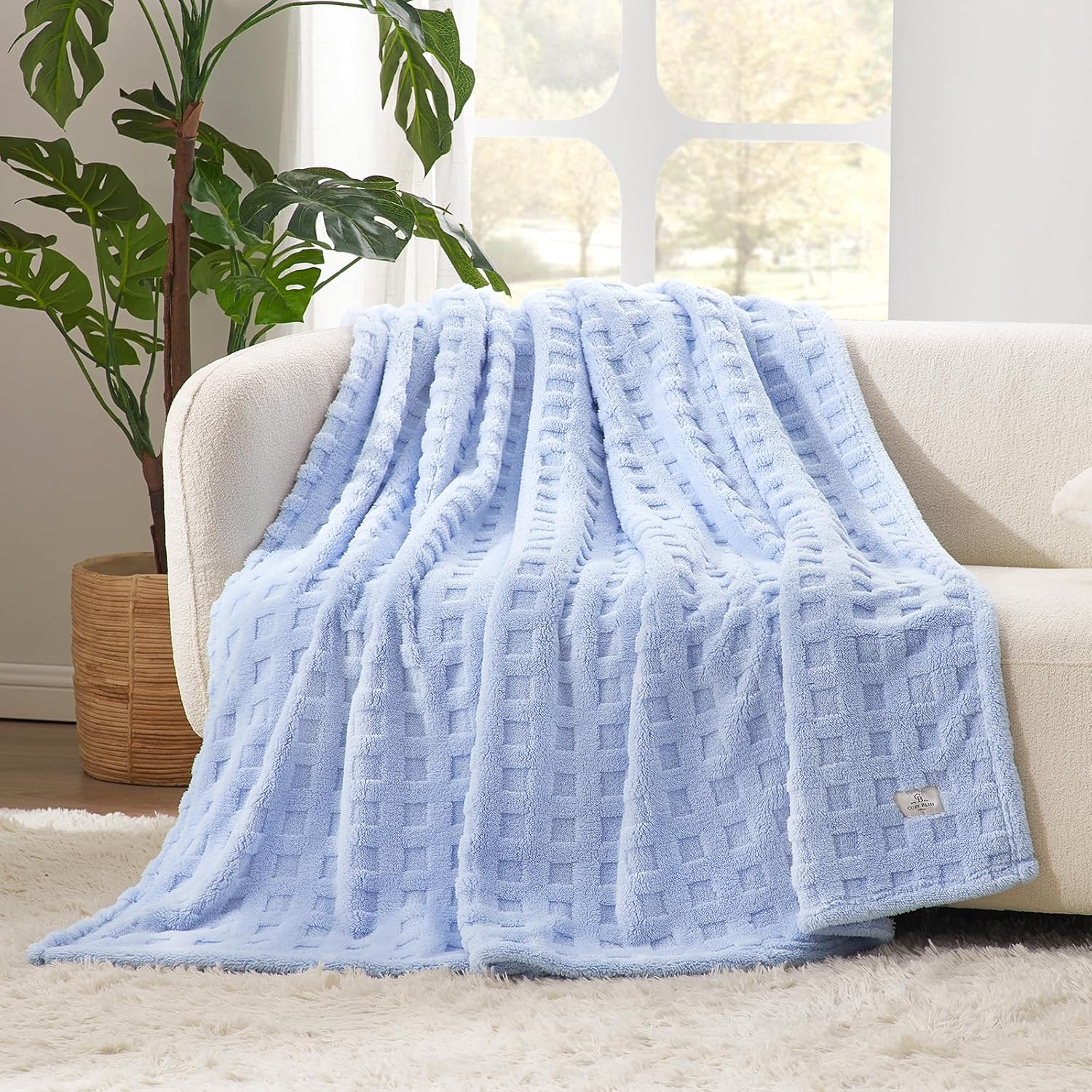 Modern Blue Throw Pillow — 50" — Light Blue