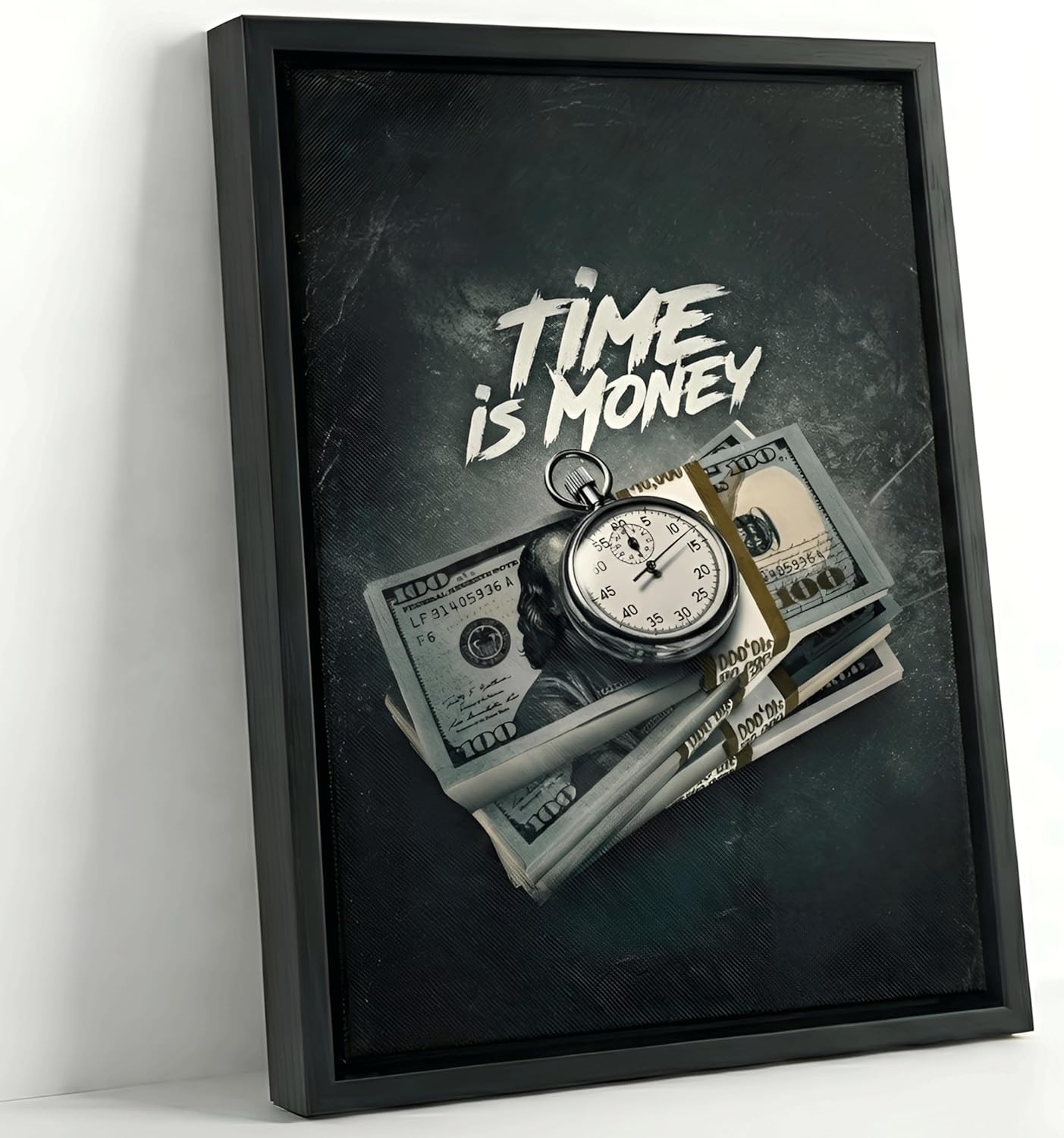 Modern Pink Canvas Wall Art — 16" — Time is money