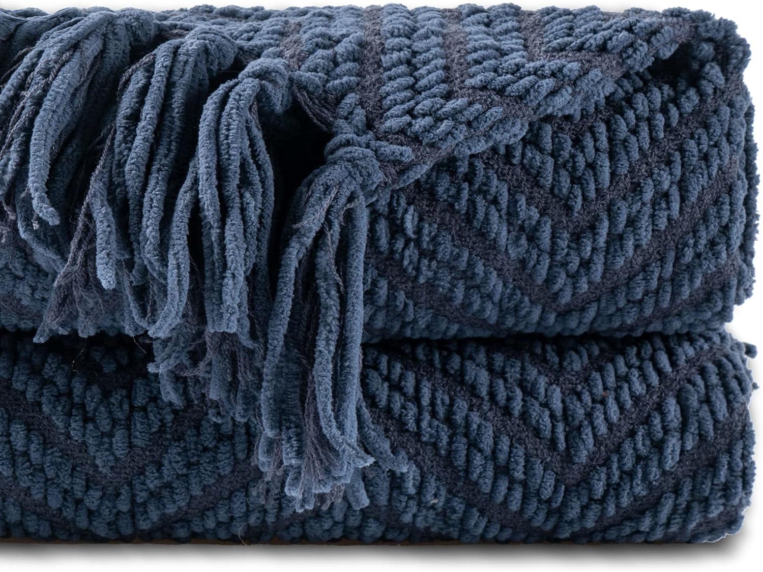 Beige Throw Pillow — 50" — Navy