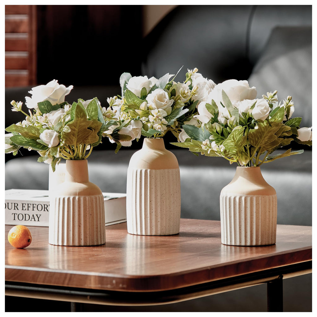 Boho Ceramic Vase Set — Set of 3