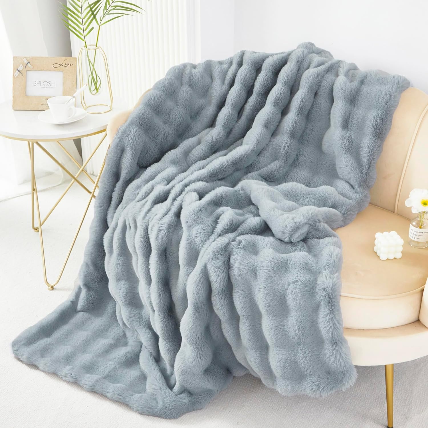 Beige Throw Pillow — 51" — 51''x63''