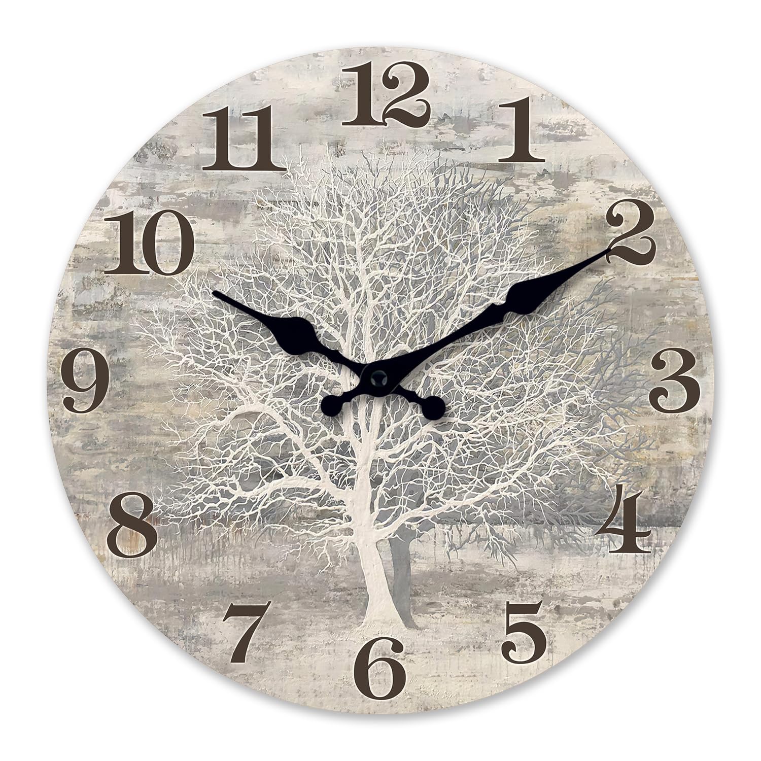 Battery Operated Farmhouse Beige Wall Clock — 16"
