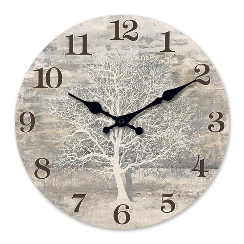 Battery Operated Farmhouse Beige Wall Clock — 16"