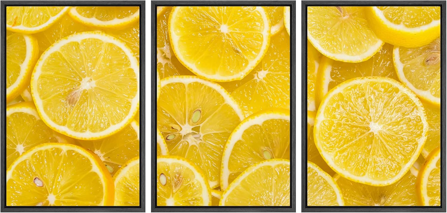Framed Fabric Wall Art — 24" — 24" x 36" x 3 Panels BLACK