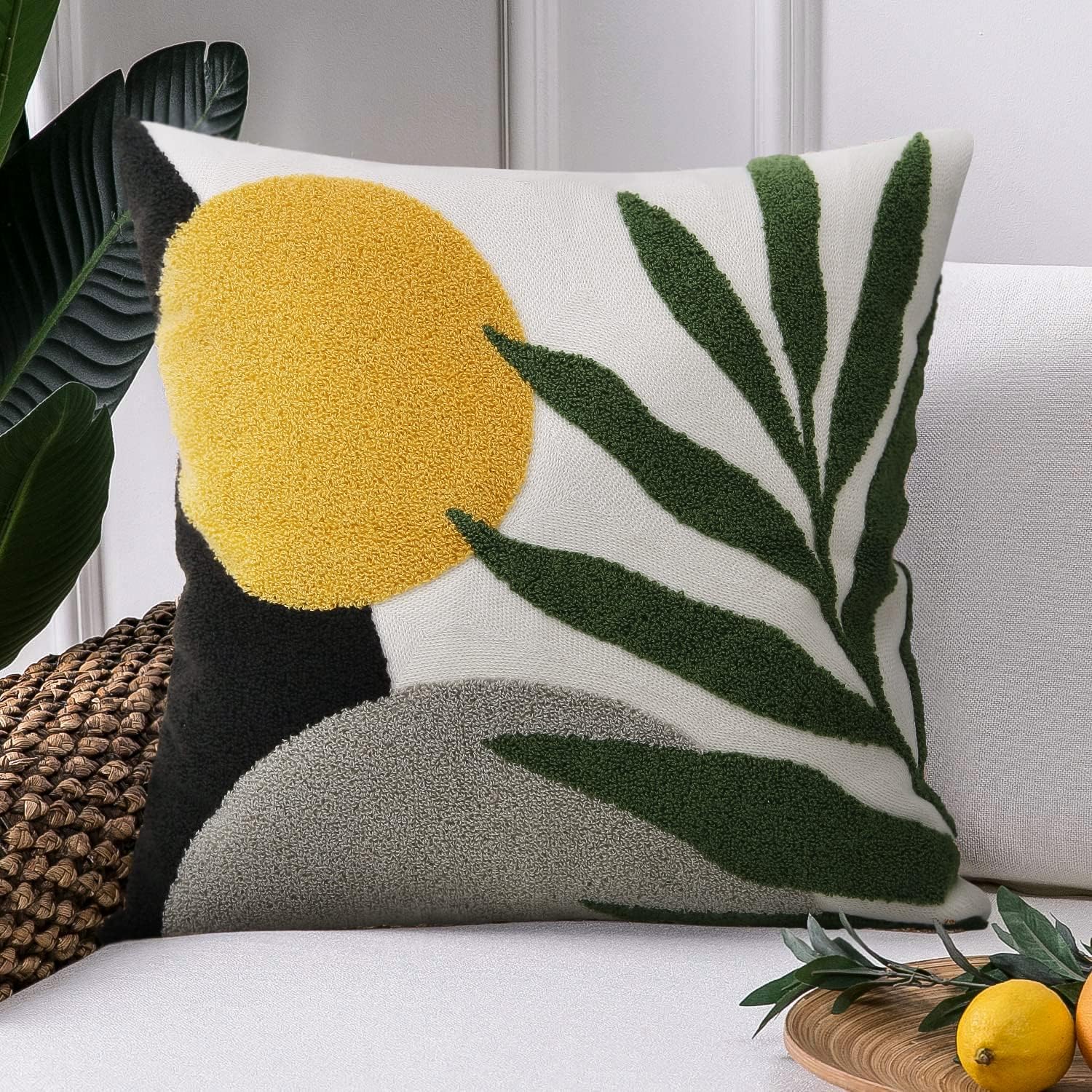 Boho Black Pillow Cover — 18" — Plant-d