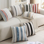 Chenille Boho Black Throw Pillow Cover — 18x18 - View 5
